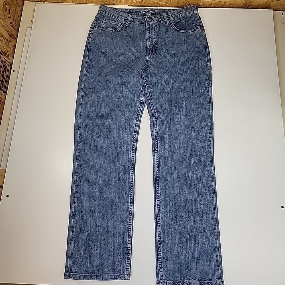 Riders By Lee‎ Women's Size 12 M Blue Wide Leg Straight Denim Jeans Stretch